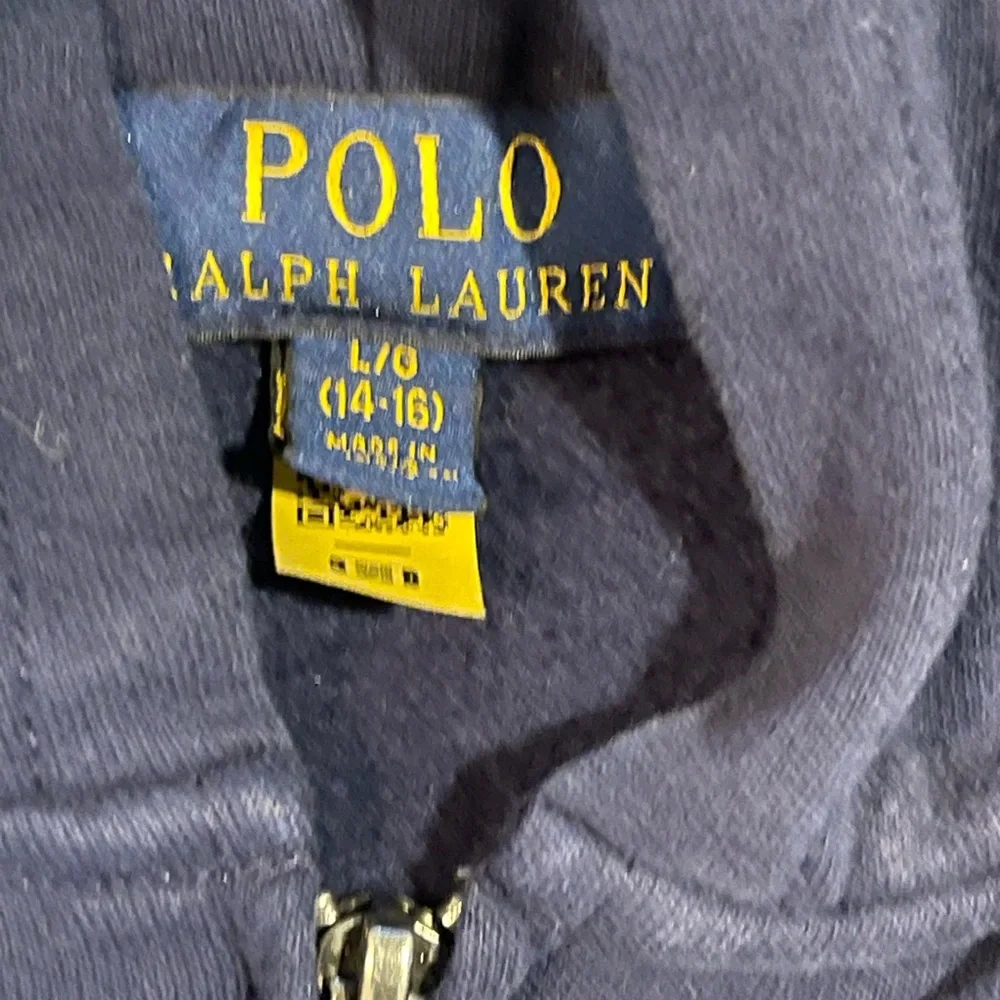Polo Ralph Lauren full zip hoodie kids large 14-16 blue pre-owned‎ condition